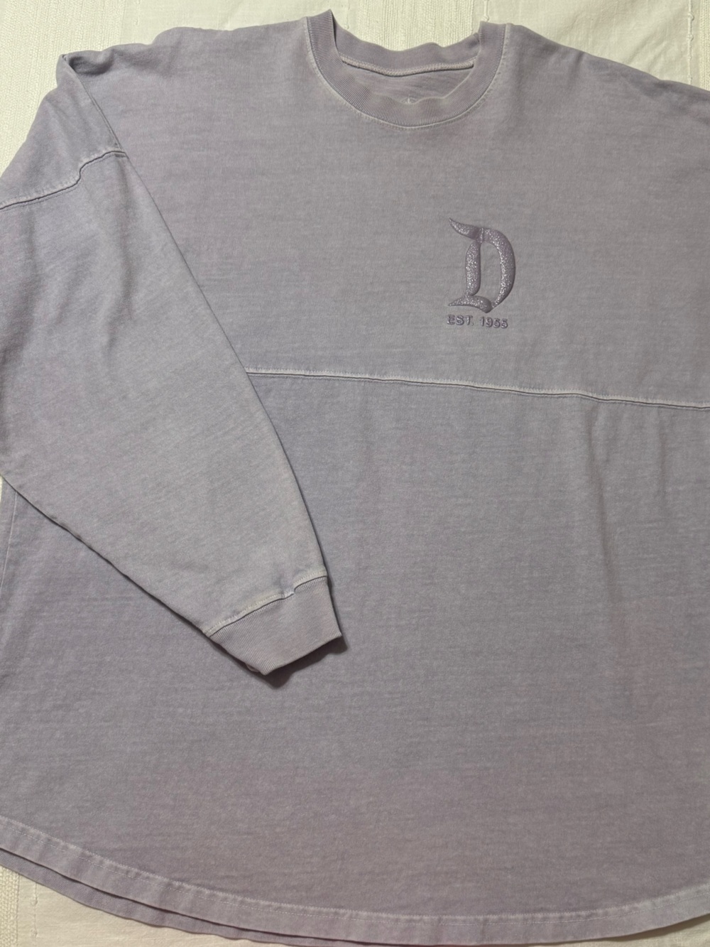 Disney Spirit Jersey Lavender Crewneck Pullover good condition pet & smoke free.